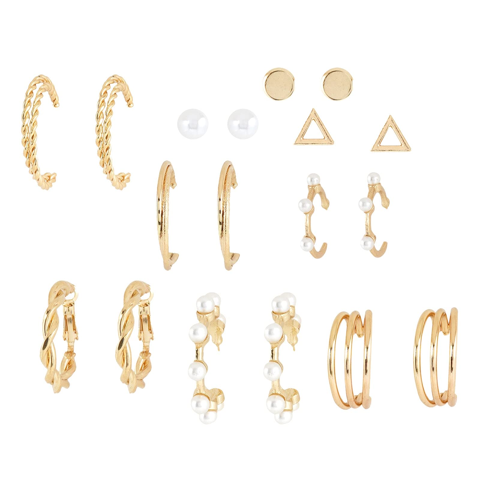 Joker & Witch Women All About Hoops Gold Earring Set (B0B7HS5CYX) Amazon Price History, Amazon Price Tracker