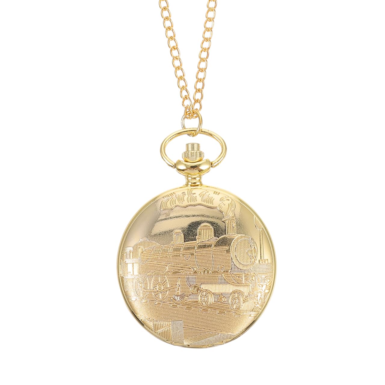Hemobllo Golden Pocket Watch Train Watch Antique Chest with Chain Vintage Pocket Souvenir Timepiece for Women Elegant Decor and Gift