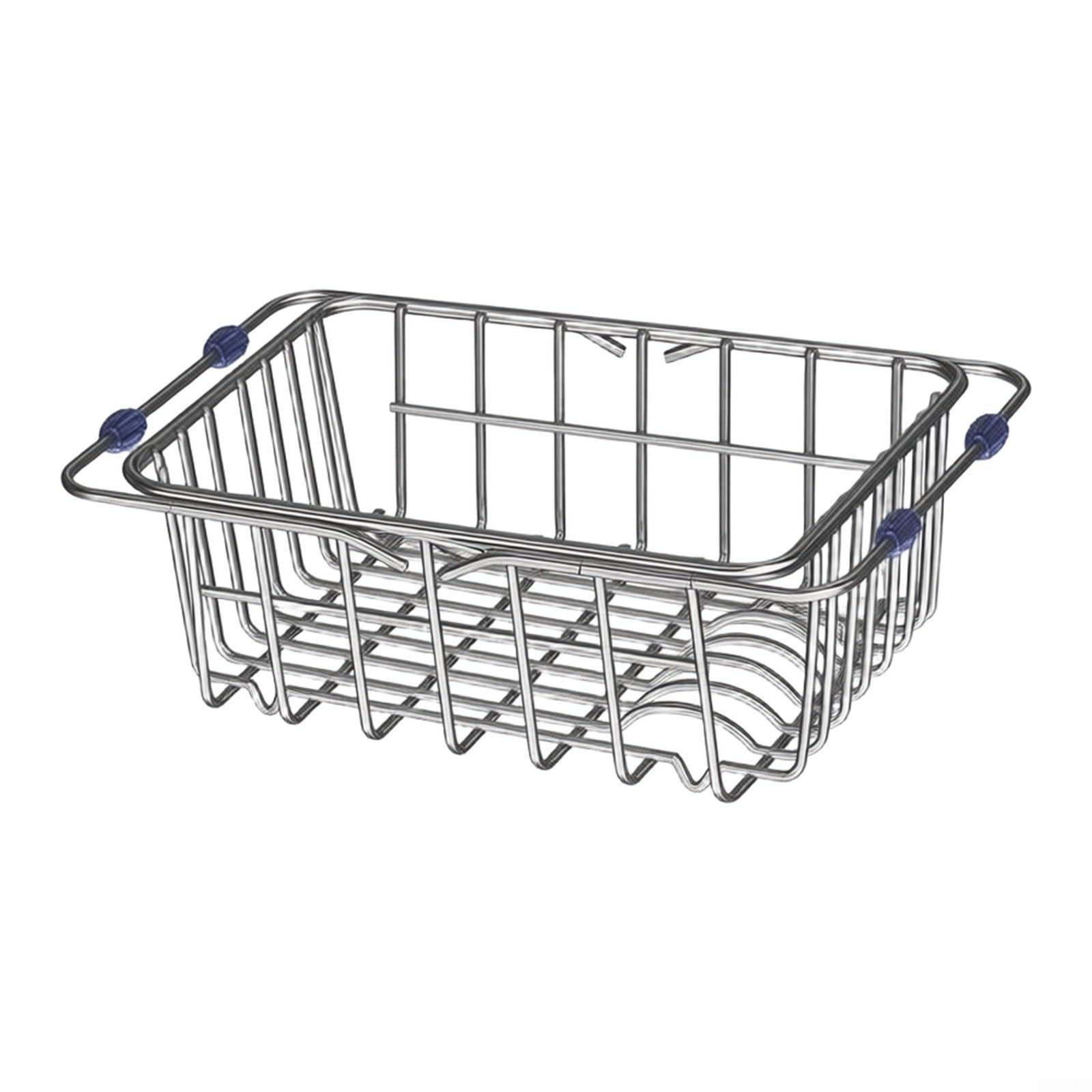 Escurridor de platos ajustable sobre el fregadero, escurridor de acero inoxidable con soporte para cubiertos para cocinas pequeñas, 38-57 cm (34,5 x 25 x 11 cm)