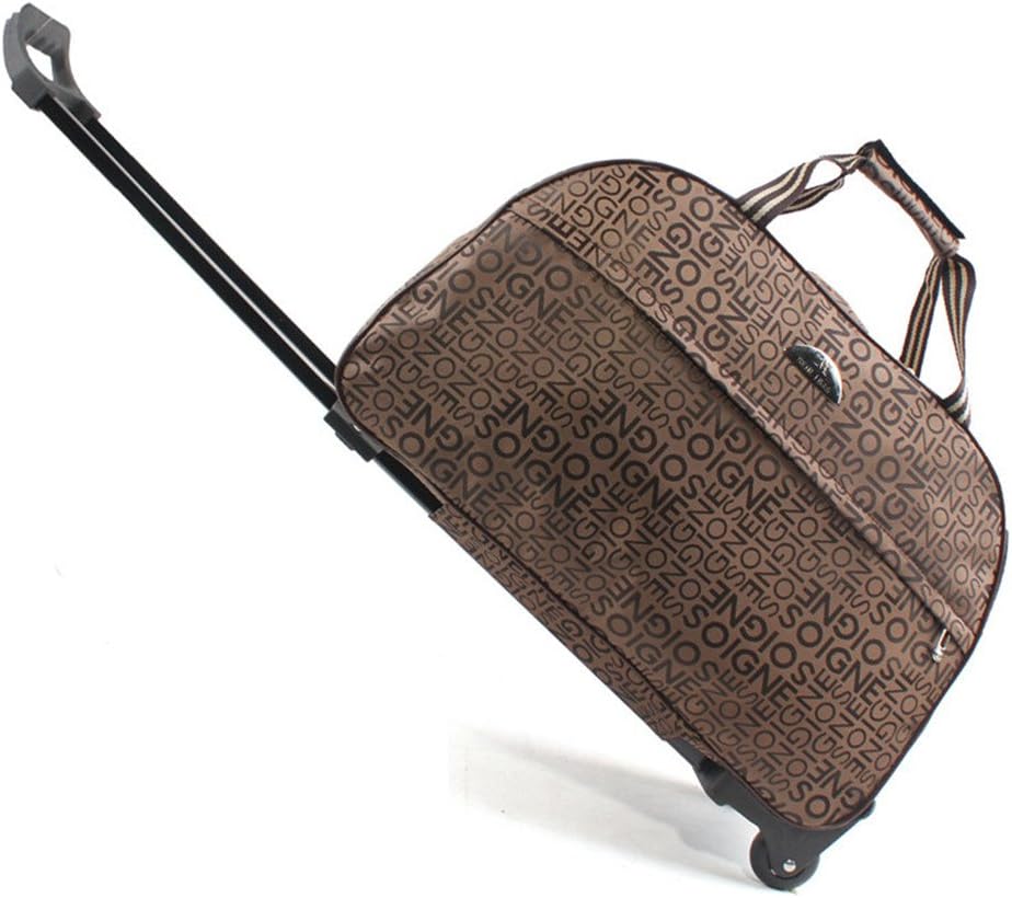 Jeemiter Luggage 23 Inch Rolling Duffle trolley bag travel bag tote Carry-On English printed for Women Short Term Trips Weekend Excursion