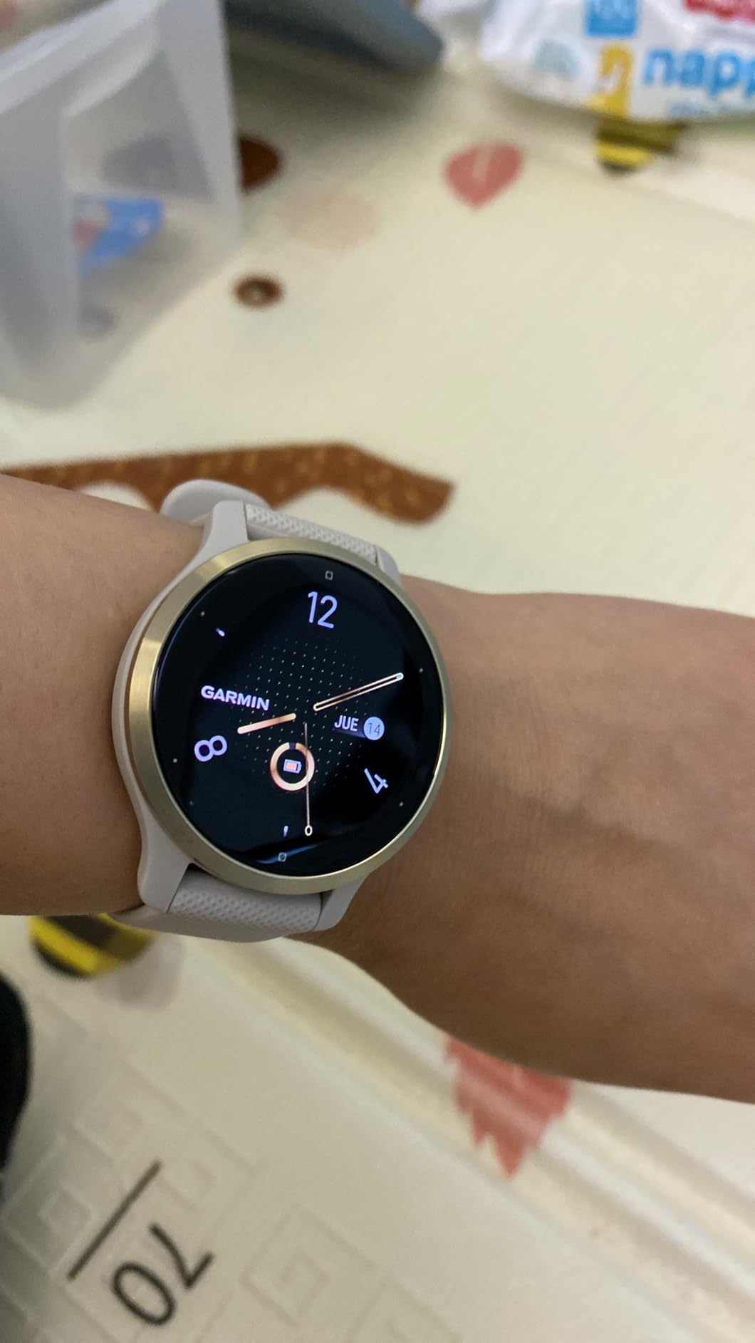 Garmin Venu 2s, Gold Bezel with Tan Band, GPS Smartwatch (Garmin