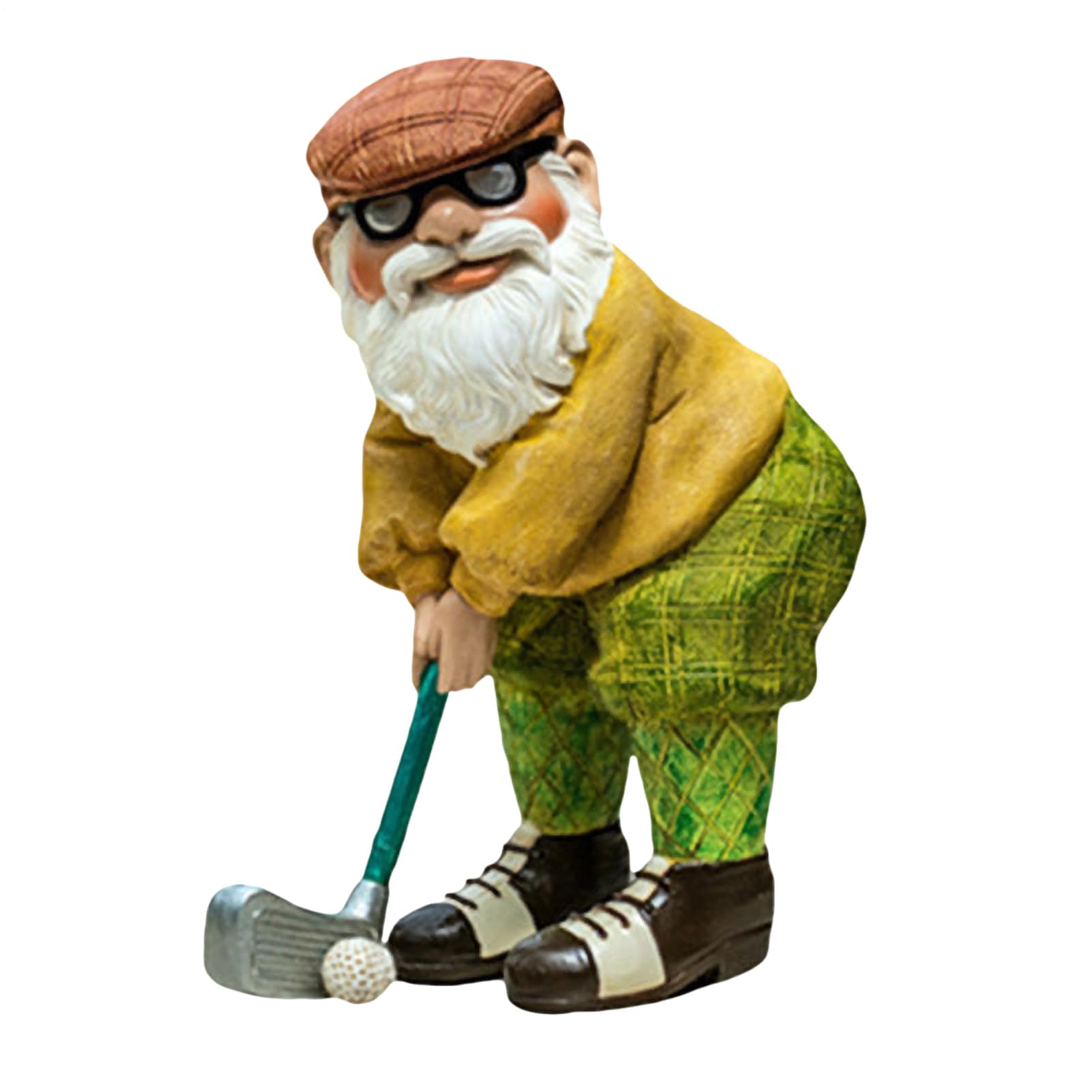 Golfing Gnome Statue - Funny Mini Garden Dwarf, Resin Yard Ornament, Outdoor Lawn Sculpture | Golf Decoration, Landscape Figure, Welcome Figurine, Unique Decorative Art For Home And