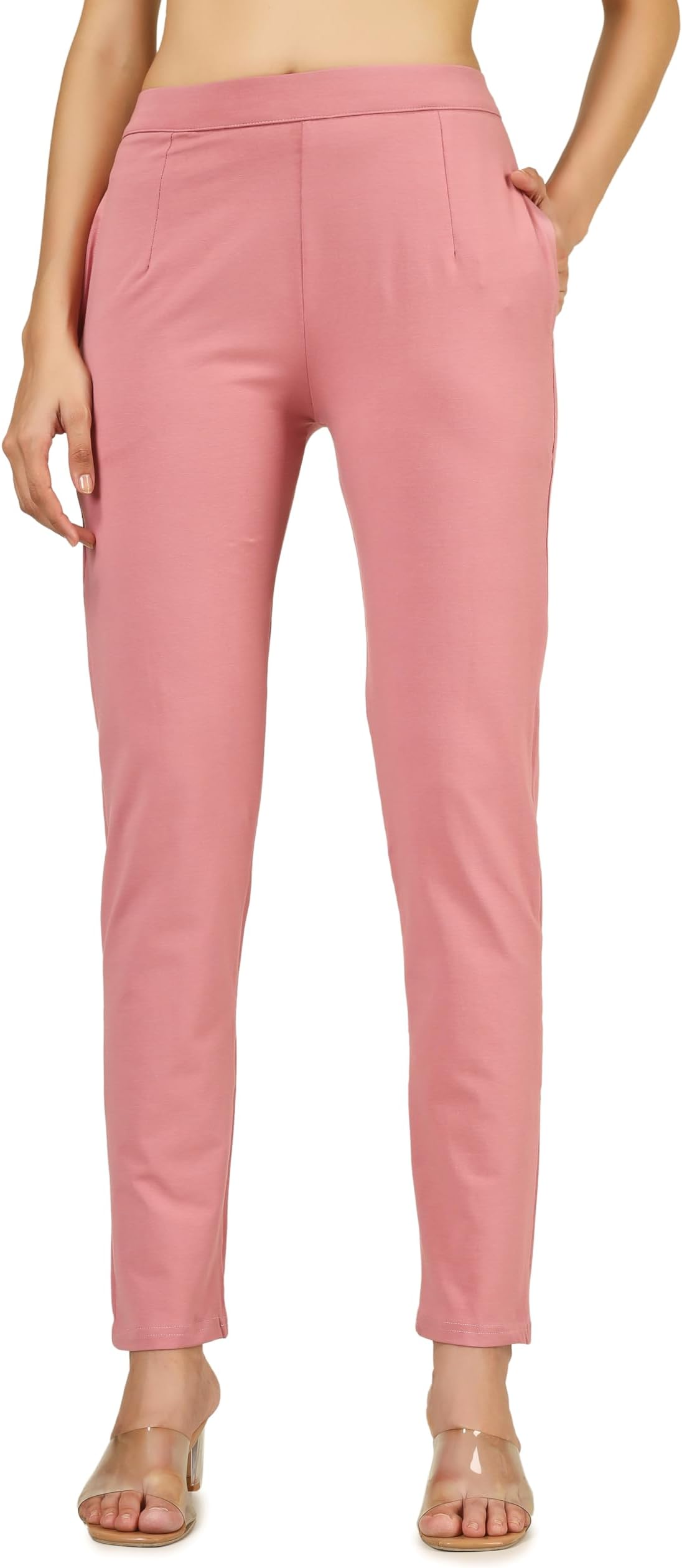 Women's Cotton Pants | Lycra Casual Wear | Straight Pants for Women, Formal Trouser for Women Office Wear with High Waist,