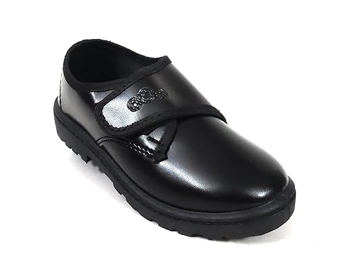 Coolz Boys Black Formal Uniform School Shoes Derby Velcro