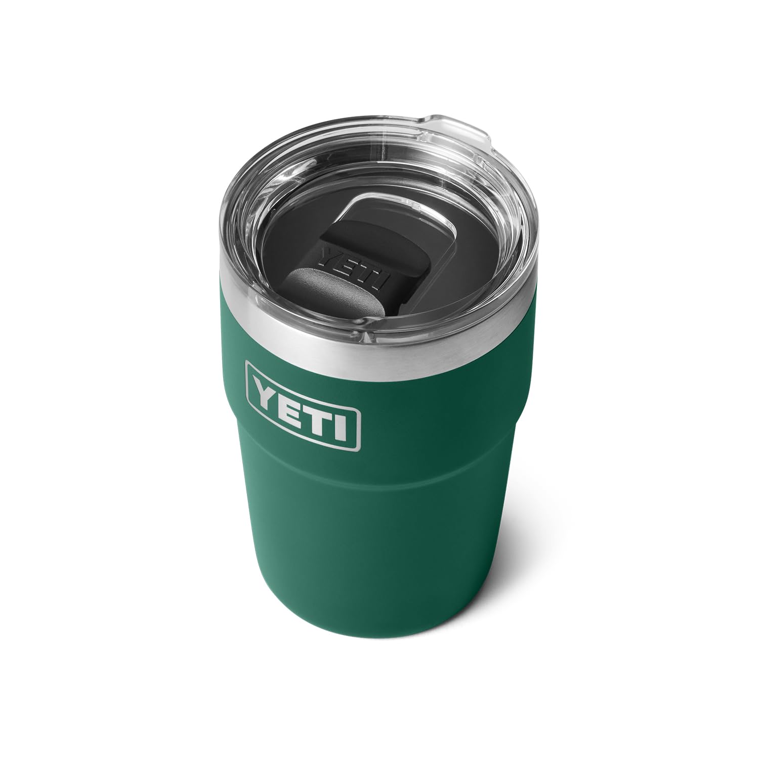 YETI Rambler 16 oz Stackable Tumbler, Vacuum Insulated, Stainless Steel with MagSlider Lid, Black Forest Green