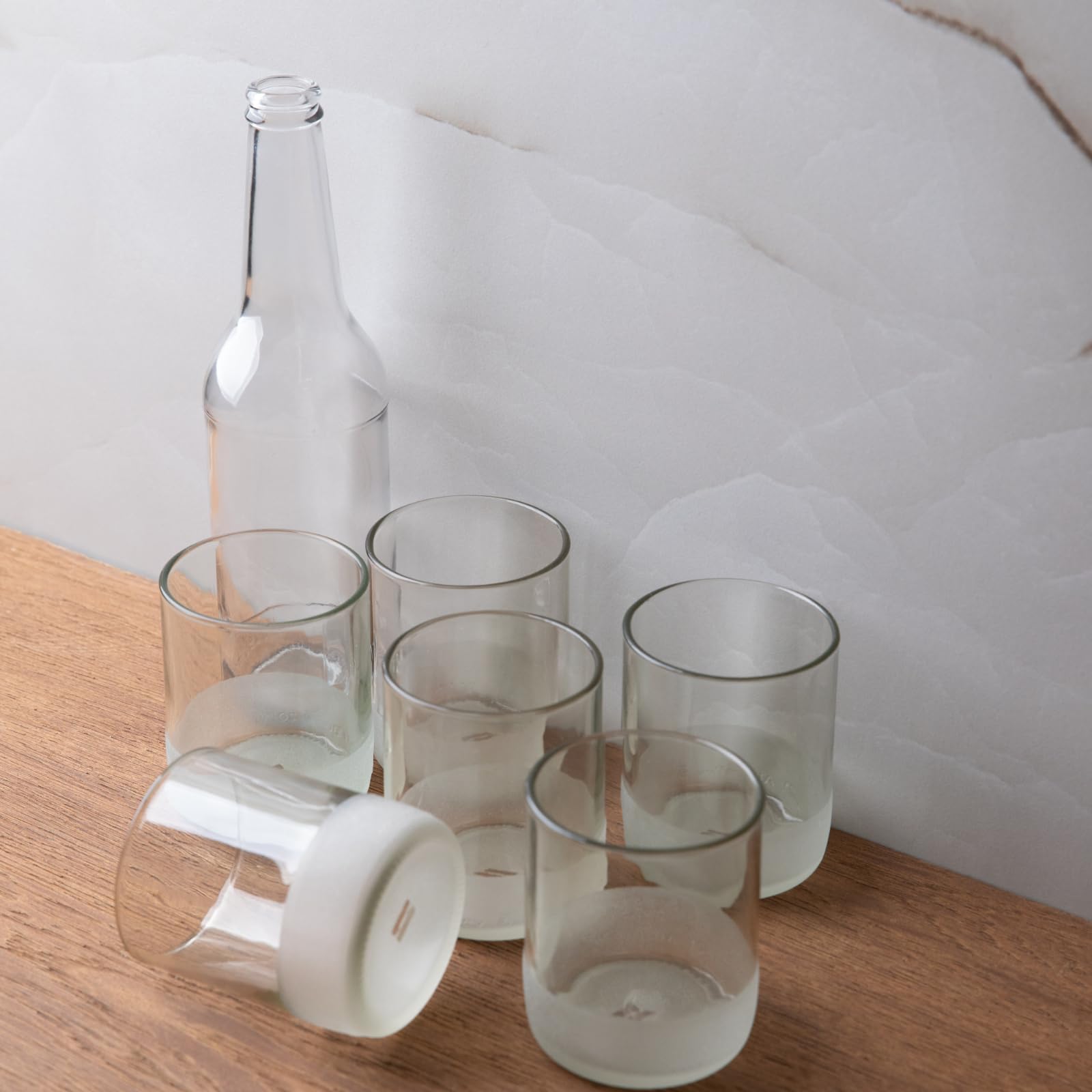 IWAS Upcycling-Trinkgläser, transparent, 250 ml, 6 Stück