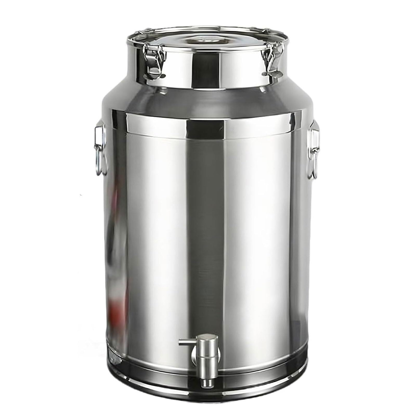 AYCDL 304 Stainless Steel Milk Can with Faucet, Sealed Bucket Water Jug Liquid Container for Canteen, Restaurant, Home Rice,16.9Gal/64L