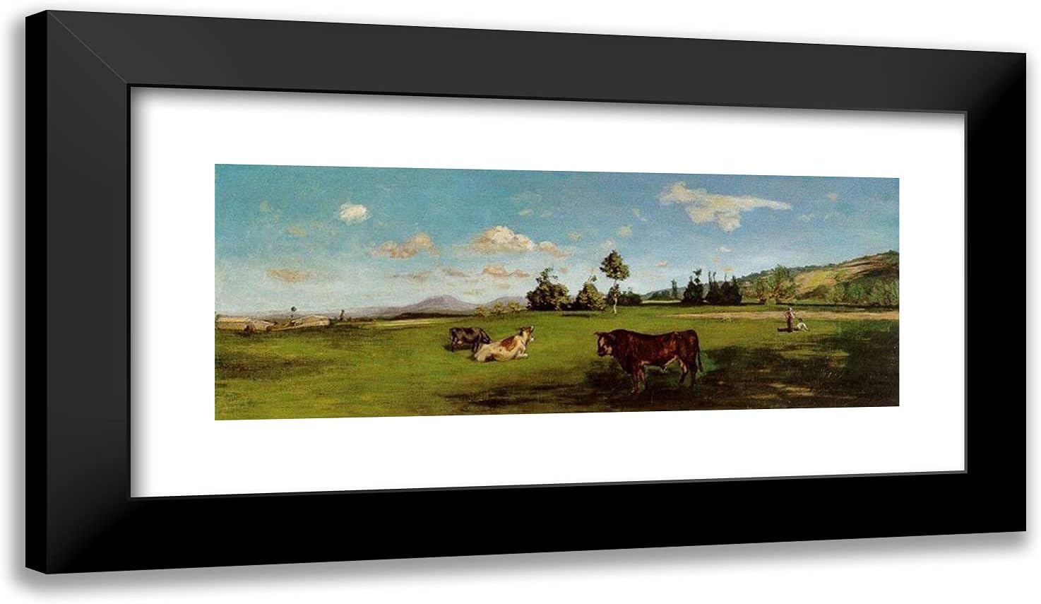 ArtDirect Bazille, Frederic 24x14 Black Ornate Framed Art Print with Double Matting Titled: Saint Saveur