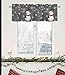 Window Valance Rod Pocket Short Curtain Panels Winter Falling Snowflake and Snowman Kitchen Valances Curtains, Merry Christmas Grey Back Window Treatments Drapes for Living Room Bedroom Decor