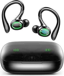 Wireless Earbuds, 60H Playback Bluetooth 5.3 Headphones,Noise Cancelling Wireless Headphones with LED Battery Display, 4 Mics Clear Call, IPX7 Waterproof Bluetooth Earbuds for Workout Sports