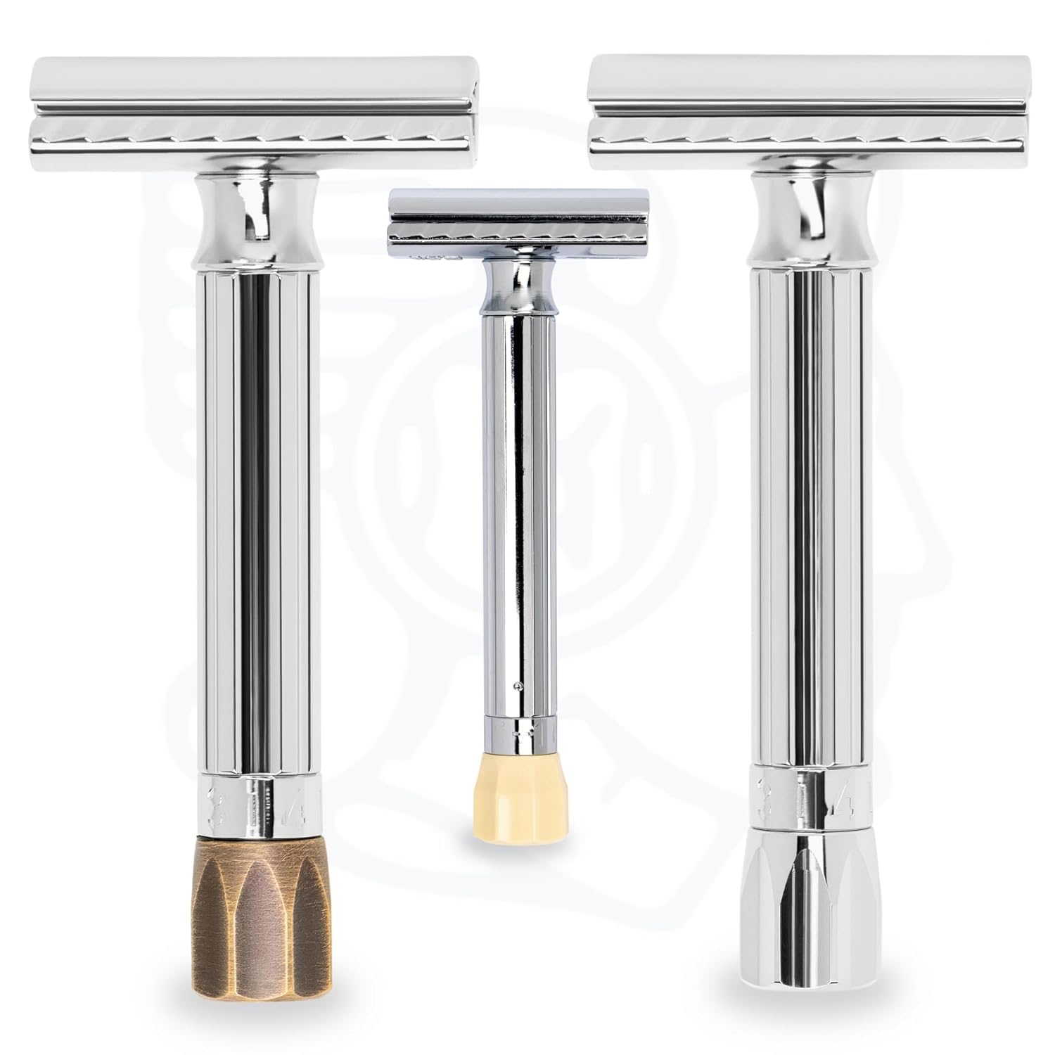 MERKUR Adjustable Safety Razor 500C - Chrome | Classic Gloss Chrome | Two Piece Premium Razor with Straight Cut | Ideal for Wet Shaving | Die-Cast Zinc | Brass Handle | Made in Germany