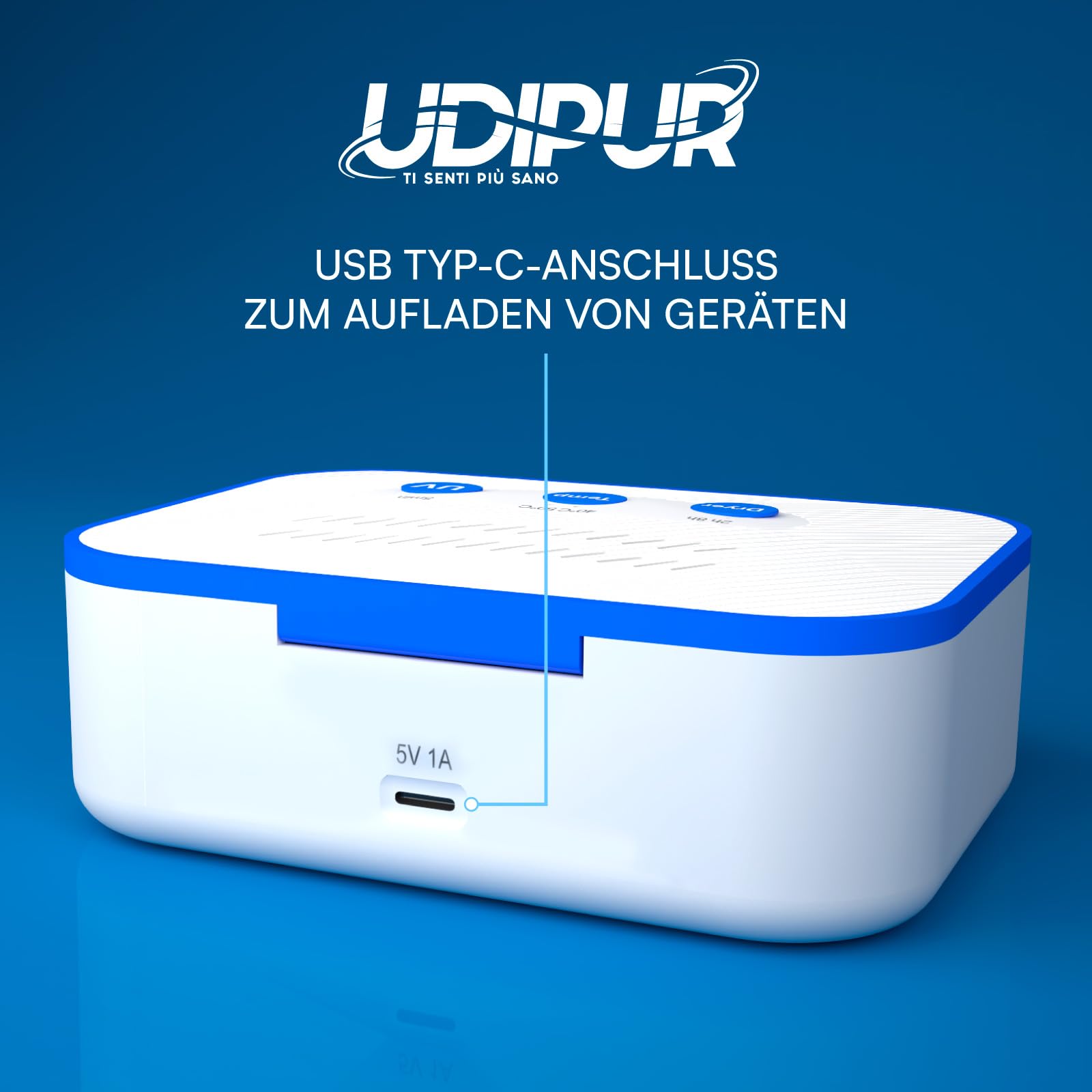 Udipur Hörgeräte-Reinigungsstation trocknet sterilisiert UV und lädt 3in1