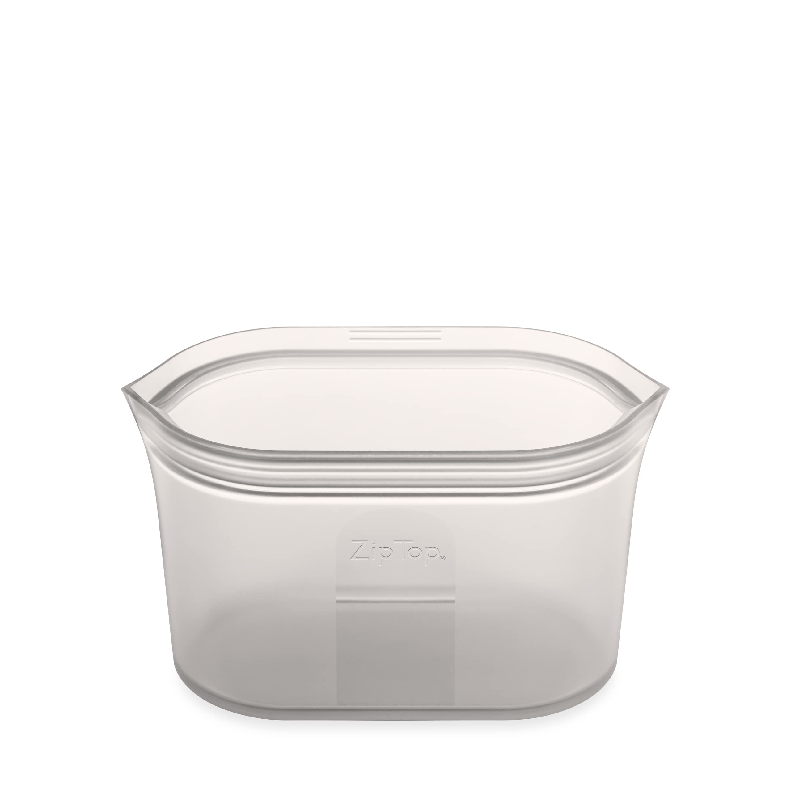 Zip Top Reusable Food Storage Bags | Medium Dish [Gray] | Silicone Meal Prep Container | Microwave, Dishwasher and Freezer Safe | Made in the USA