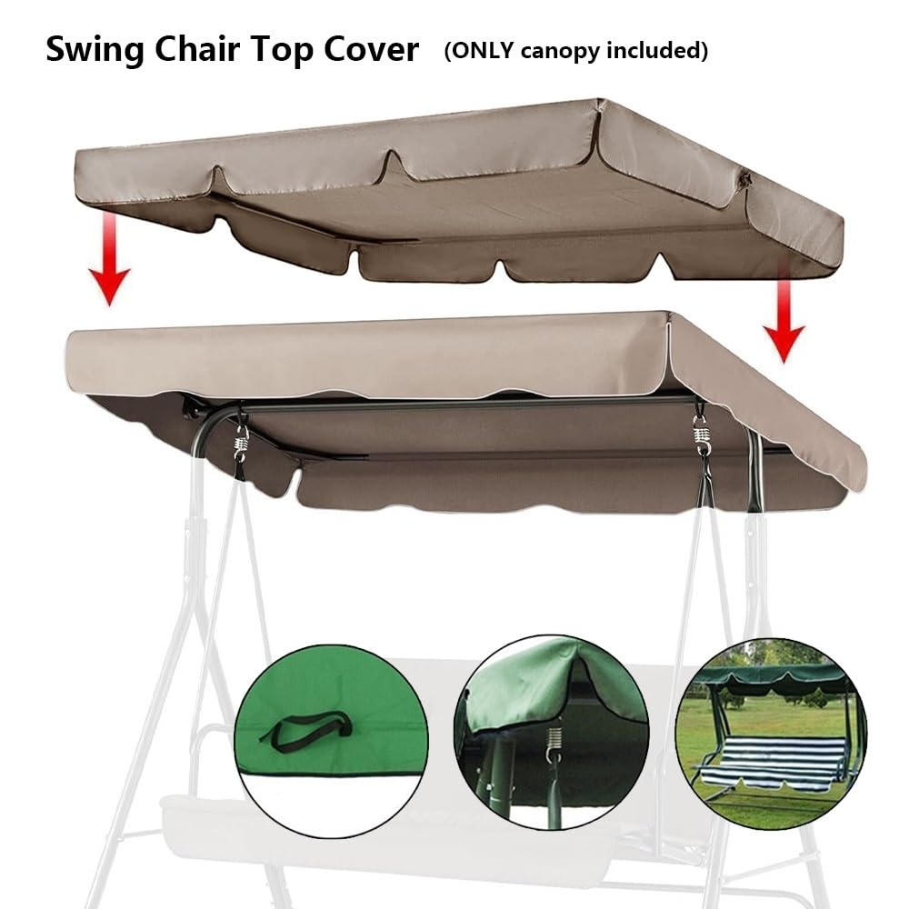 Toit De Rechange pour Balancelle De Jardin 195x125cm 210x145cm Auvent Imperméable De Rechange pour Balançoire Extérieur Toit Oxford 3 Places Anti-UV(Red,82x57in-210x145cm)