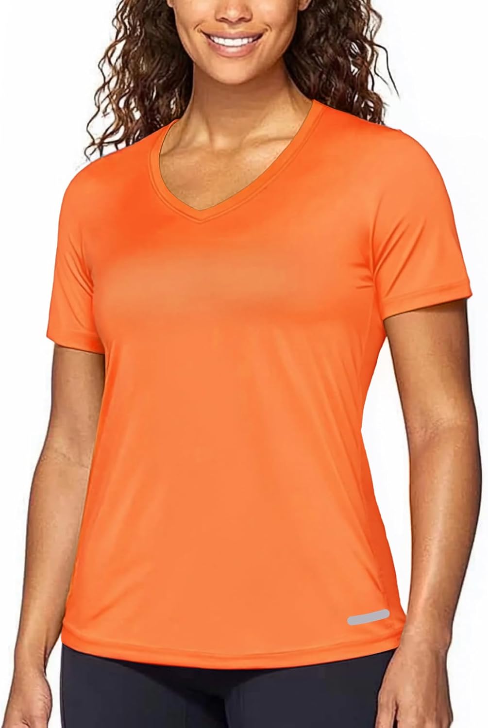 Zengjo Womens Running Shirts Quick Dry Short Sleeve Workout Yoga Tops V Neck Athletic Tees Sports Exercise Wicking T-Shirt