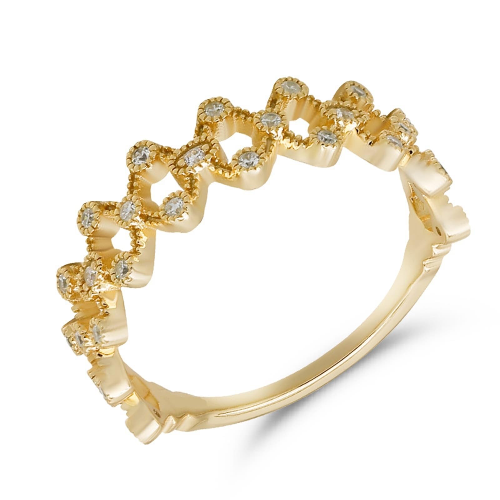 Anillo de boda de oro amarillo de 9 K/14 K/18 K con moissanita, anillo solitario hueco vintage