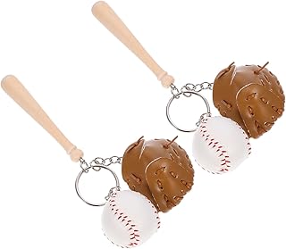 Toyvian llavero de beisbol etiqueta béisbol pequeño llaveros de aficionado a los deportes favores de fiesta de beisbol para clave de beisbol cuero pu rojo