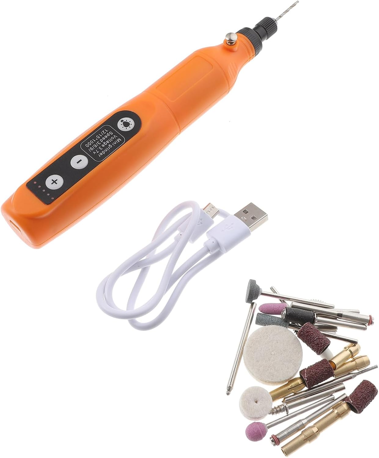 5-Speed USB Mini Rotary Tool with Lamp Cordless Electric Polishing and Sanding Kit for DIY Crafting Engraving and Nail Art