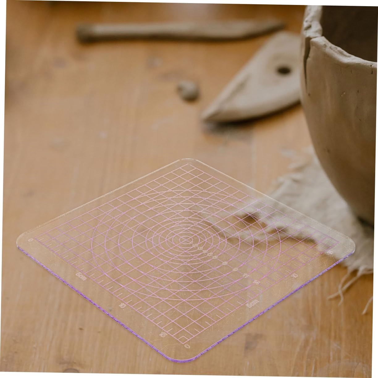 VILLCASE Piastra Acrilica Trasparente Facile da Pulire e Modellare per Argilla con Angoli Arrotondati Set 2 Pezzi per Progetti Artistici e Fai-da-Te