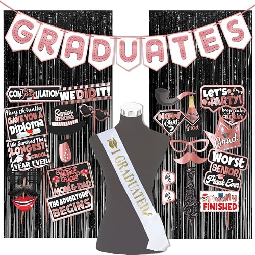 Image of Wobbox Graduation Props for Adults, Graduation Party Props, Happy Graduation Banner, Graduation Sash, Graduation Party Decorations Items (FP5054)