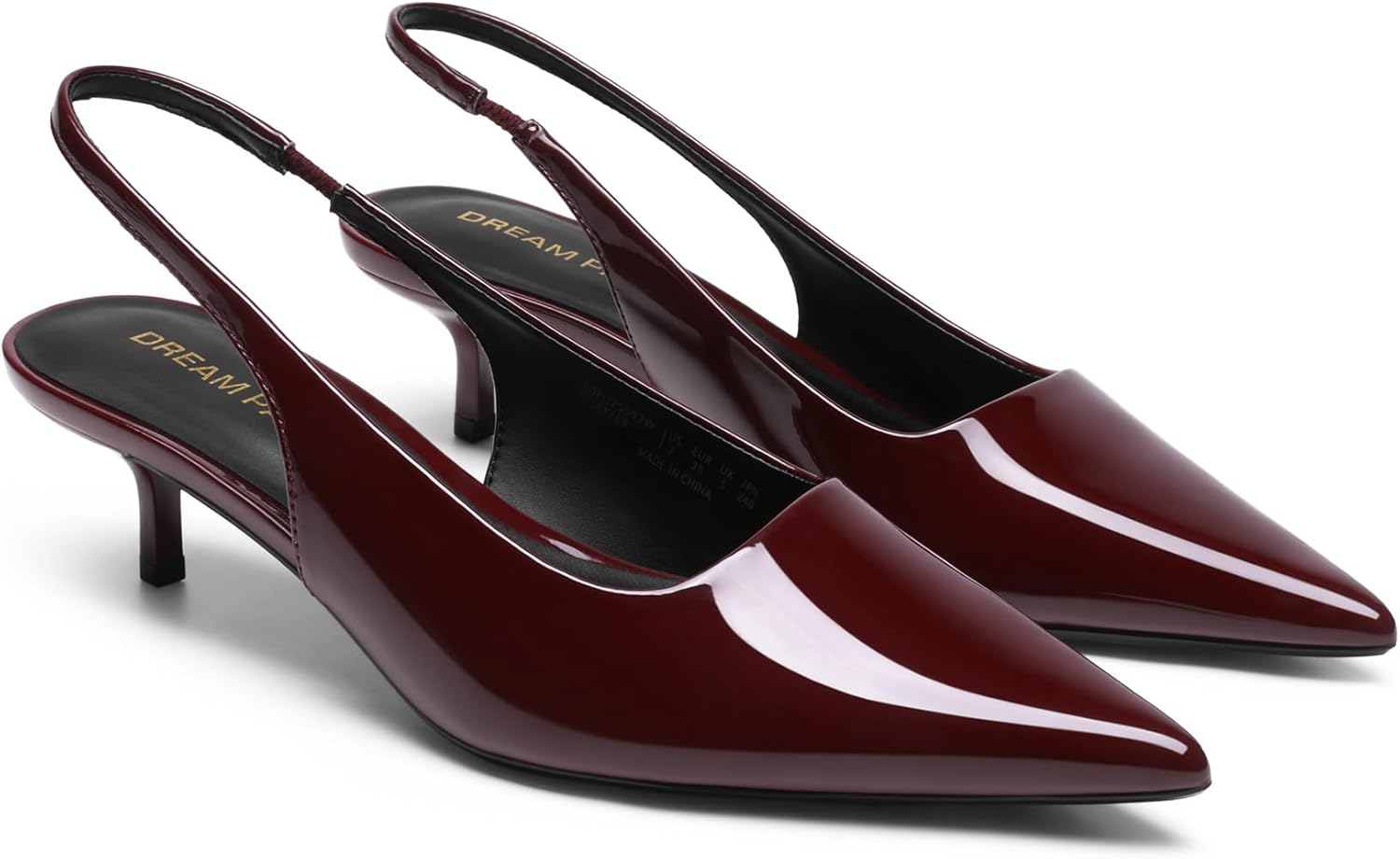 DREAM PAIRS Women's Kitten Heels Slingback Low Closed Toe Comfortable Pumps Pointed Toe Wedding Party Elegant Dress Shoes - Image 5