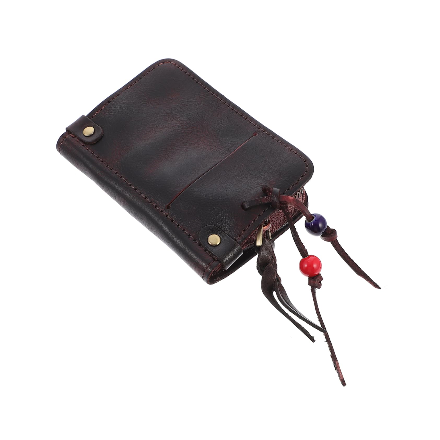 iplusmile caso chiave portafoglio con cerniera custodia per chiavi dal design retrò caso auto zip broun box chiavi portachiavi borsa multifunzionale astuccio per chiavi Brown