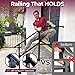 CHR Fence & Rail Hand Rails for Outdoor Steps, 5 Step Handrail & Indoor Stair Railing Kit, Railings for Outdoor Steps and Hand Rails for Seniors for Porch Railing & Deck Hand Rail, 4 to 5 Steps