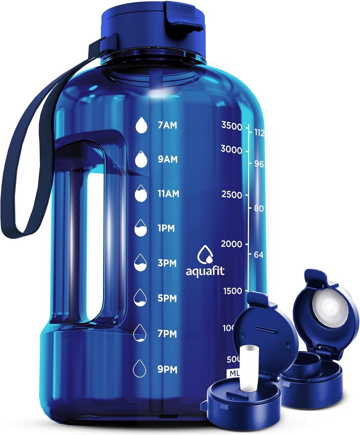 AQUAFIT 1 Gallon Water Bottle With Time Marker - 128 oz Water