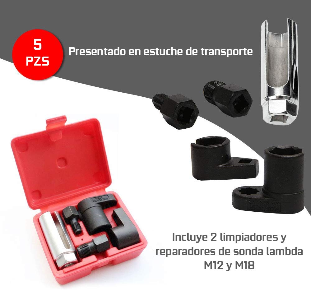 JUEGO DE VASOS PARA SONDA LAMBDA OXIGENO 22 MM + 2 PIEZAS PARA LIMPIAR Y REPARAR LA SONDA