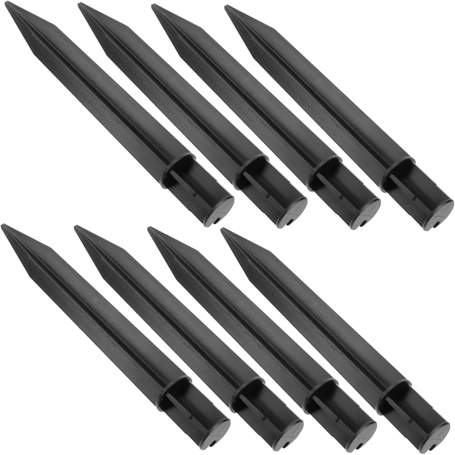 8pcs Plastic Ground Stakes Path Light Replacement Stakes Solar Torch Lights Replacement Ground Spike Lawn Lamp Plug Resistant Landscape Lighting Spike