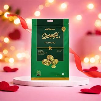 Barquillo Premium Pistachio Coated Chocolate Pouch -20 Pcs (400 gm) | Pista Cream Filled Biscuit Roll imported | Dubai couverture taste | Valentine's Day Gift Pack Celebration specially for Festivals