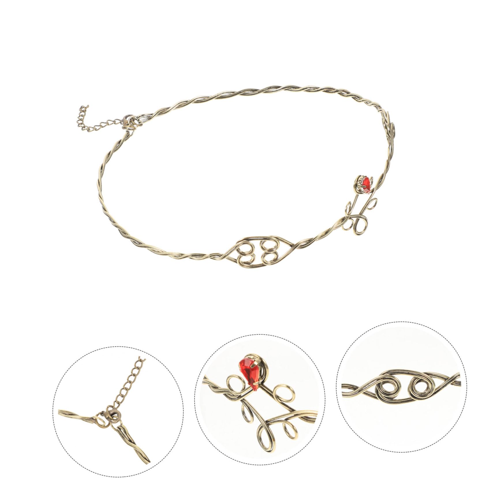 5pezzi Fascia Per Metallo Intrecciato Con Strass Accessorio Elegante Per Feste e Occasioni Speciali Perfetta Per Donne e Ragazze
