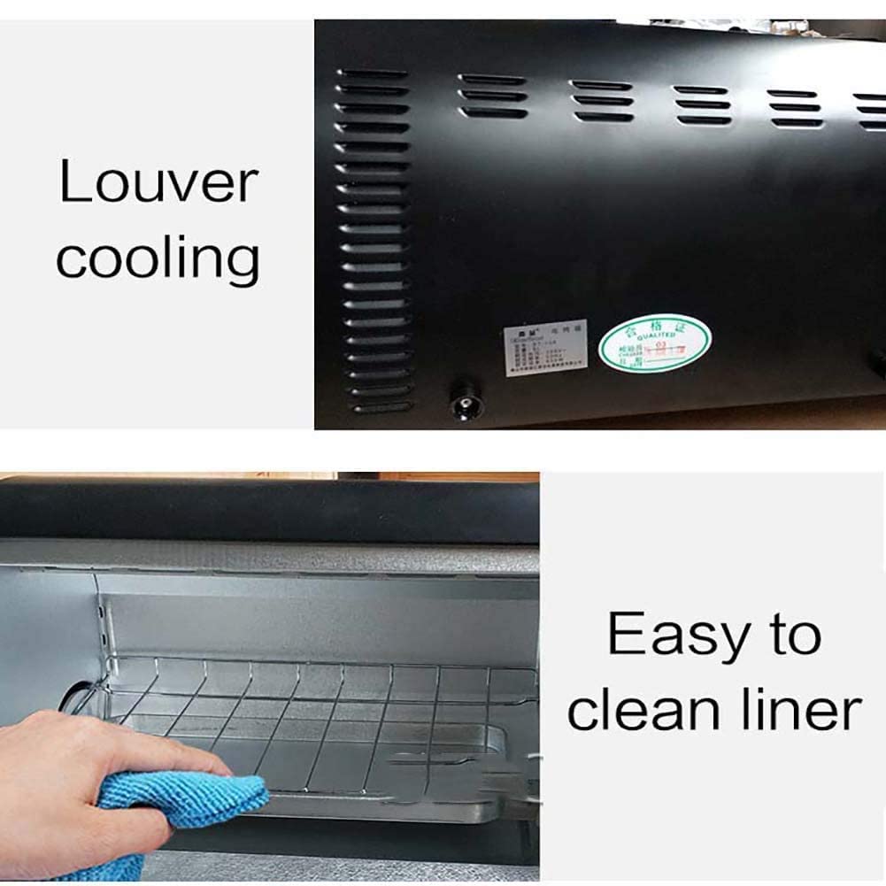 Horno Tostador de encimera con Temporizador, Mini Horno de 700 vatios, Capacidad de 8 litros, Incluye Bandeja para Hornear extraíble Estético y práctico