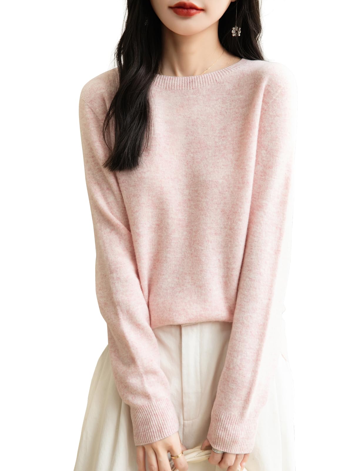 Chanyarn Womens 100 Merino Wool 2025 Fall Winter First-Line Ready to Wear Long Sleeve Seamless Knit Crewneck Sweater
