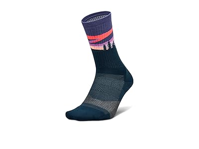 Feetures Trail Max Cushion Mini Crew Crew Cut Socks Shoes Purple Aurora : SM (US Women