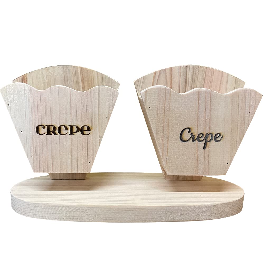 Amazon｜クレープスタンド ダブル 無塗装白木 10×7×12.5cm 文字あり