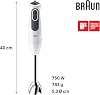 Braun Household MultiQuick, MQ3105B, hand mixer, 11 speeds, Splash Control technology, dishwasher safe parts, BPA-free plastic container, 600ml, new double whisk, white