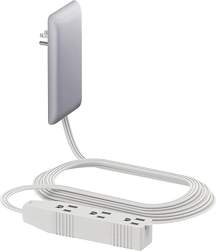 Miniatura 22 de LIDER Extensor de Tomacorriente de Cara Plana con 3 Receptáculos, Enchufe de Placa de Pared Ultra Delgado con Extensor de Cable y Regleta de Energía