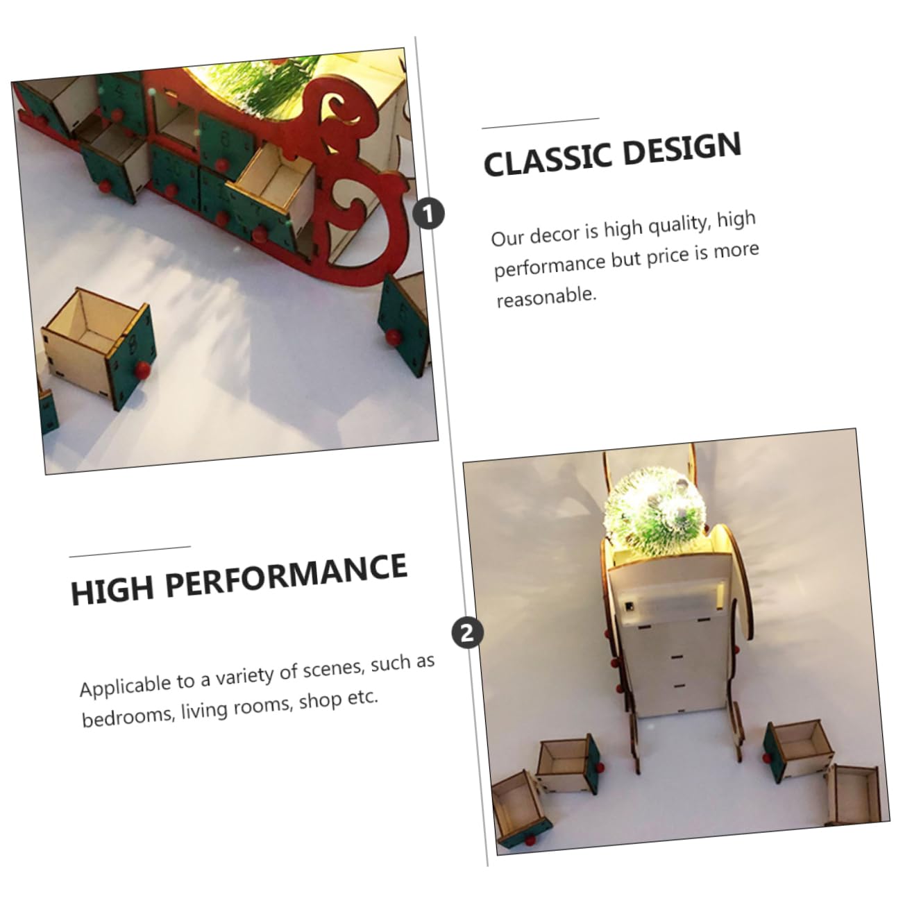 IMIKEYA Weihnachtstischdekoration mit Klassischem Design Grüner Adventskalender für Wohnzimmer und Geschäft Traditioneller Weihnachtskalender für Festliche Dekoration