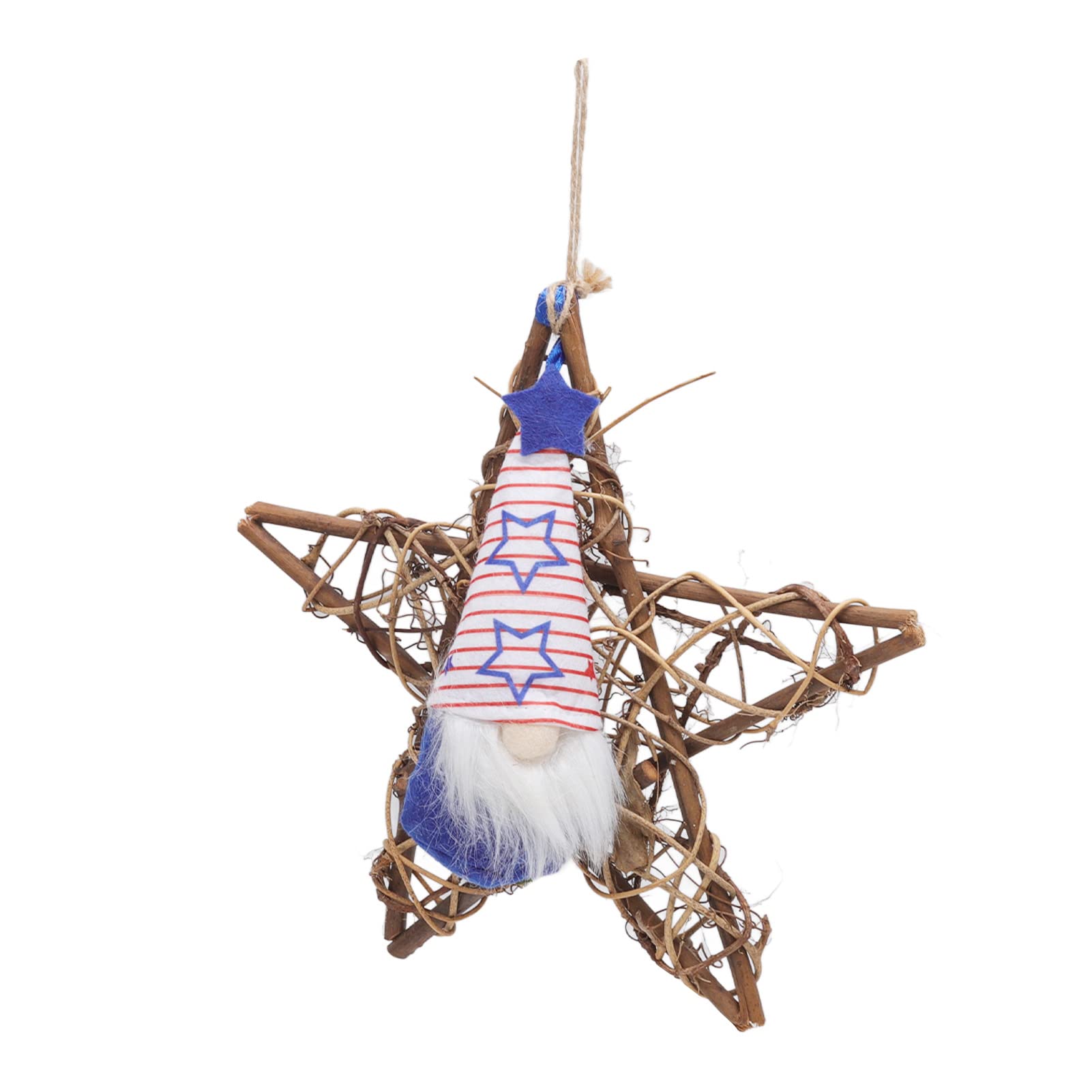 Independence Day Hanging Decoration, Rustic Outdoor Decor 4th of July Faceless Doll Patriotic Well Crafted Multipurpose for Presidents Day (C Style 12x6.5cm)