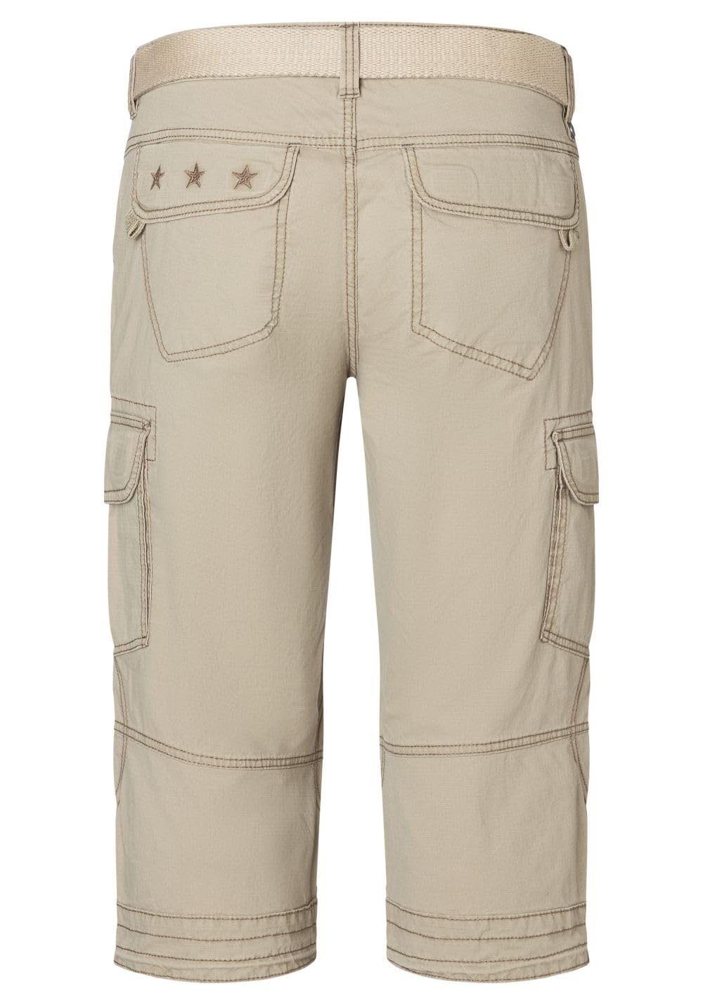 Timezone Herren 3/4 Cargo Hose Loose MILESTZ Short Mid Waist Loose Fit W30-W40 | Baumwolle | Regular Fit | unifarben | wärmend | Reißverschluss | sportlich-Style | ideal für Casualmode