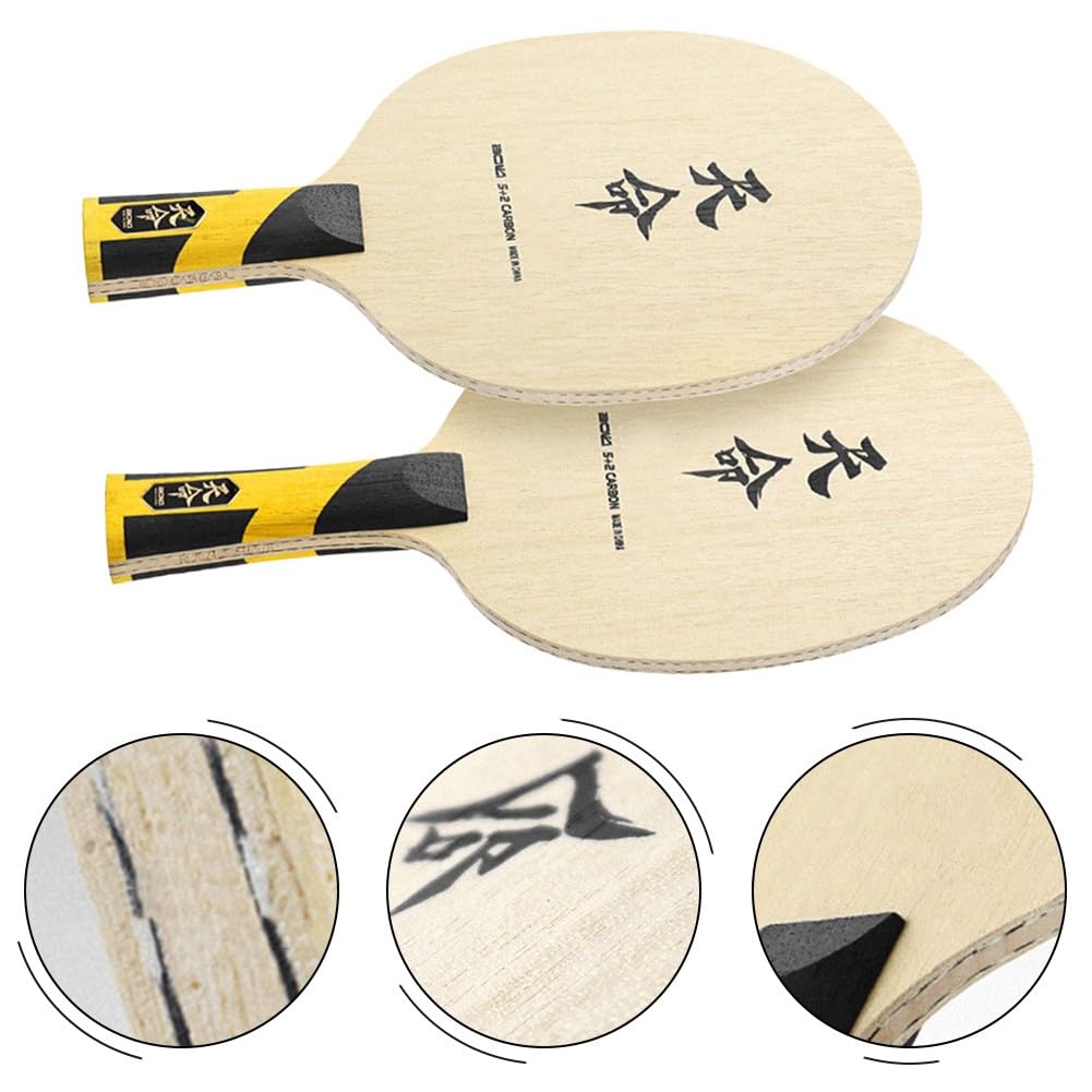 Lama da ping pong in fibra di carbonio a 7 strati (5 legno + 2 carbonio) manico FL, lunghezza 260 mm, 88C90, per giocatori avanzati e competitivi