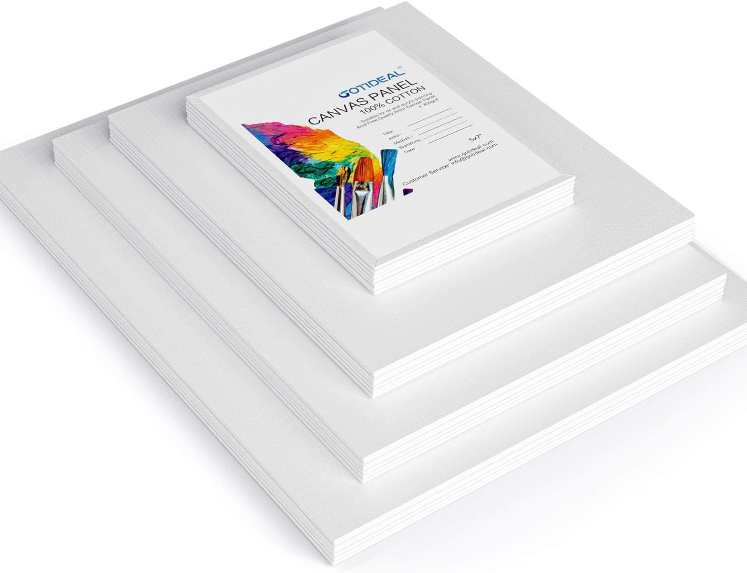 GOTIDEAL Canvas Boards for Painting Multi Pack, Primed 5x7", 8x10", 9x12", 11x14" Set of 28, White Blank Canvas Panel- 100% Cotton Artist Canvases Pack for Painting, Acrylic Paint, Oil, Watercolor