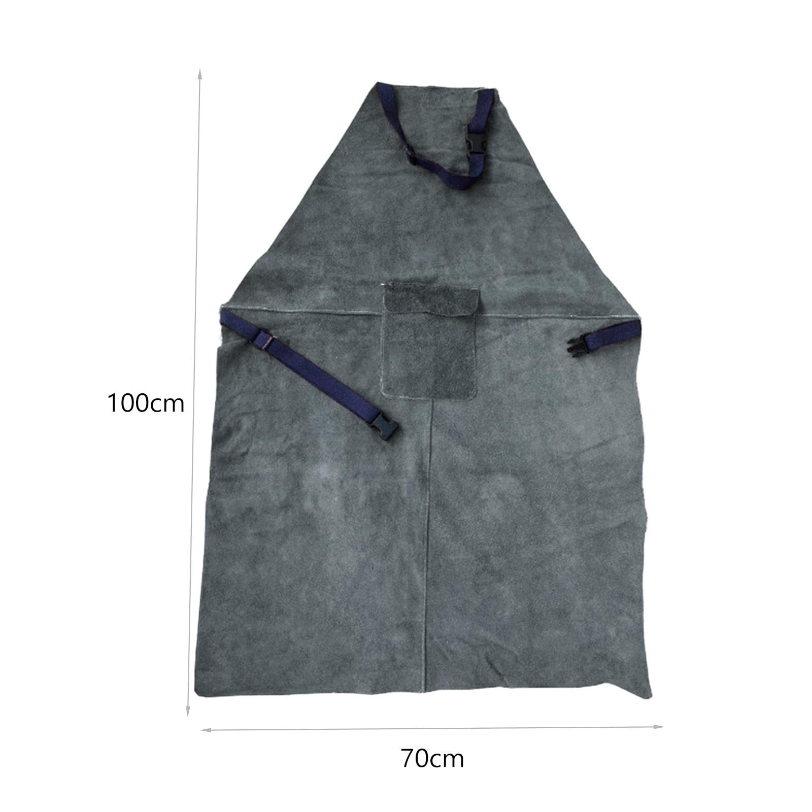 Qianly Tablier de Soudure Vêtement de Travail Fermeture à Boucle Bretelles Ajustables Matériau Résistant Convient pour Mécanicien Menuisier Jardin Garage, 70cmx100cm Bleu Foncé