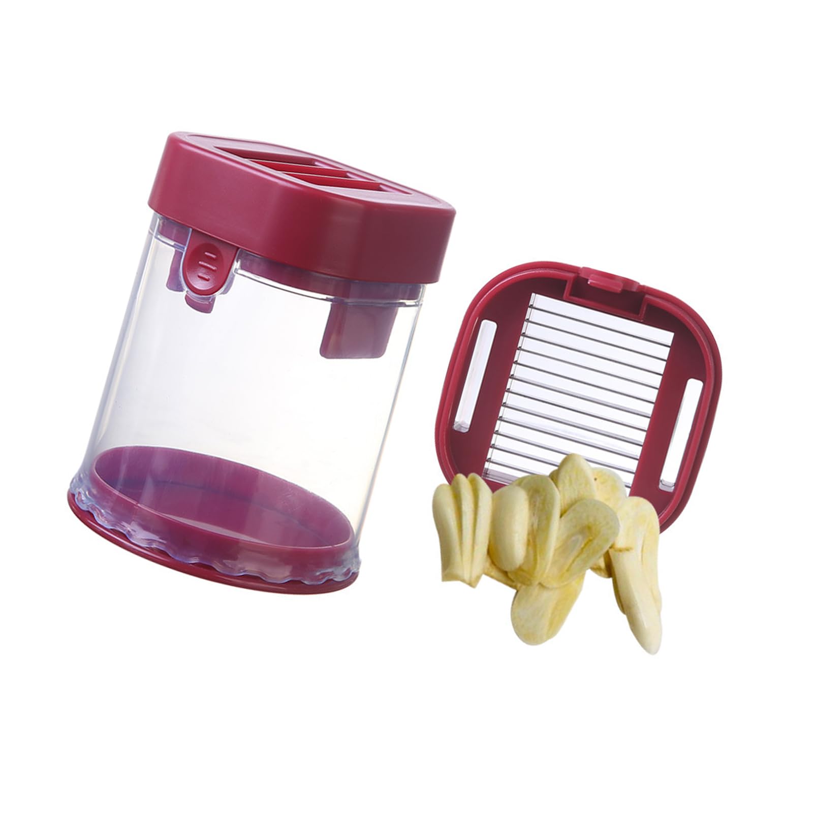 Elnwnnkc Portable Manual Vegetable Cutter for Onions Carrots and Garlic with Stainless Steel Ergonomic Fruit Slicer Cup Food Chopper