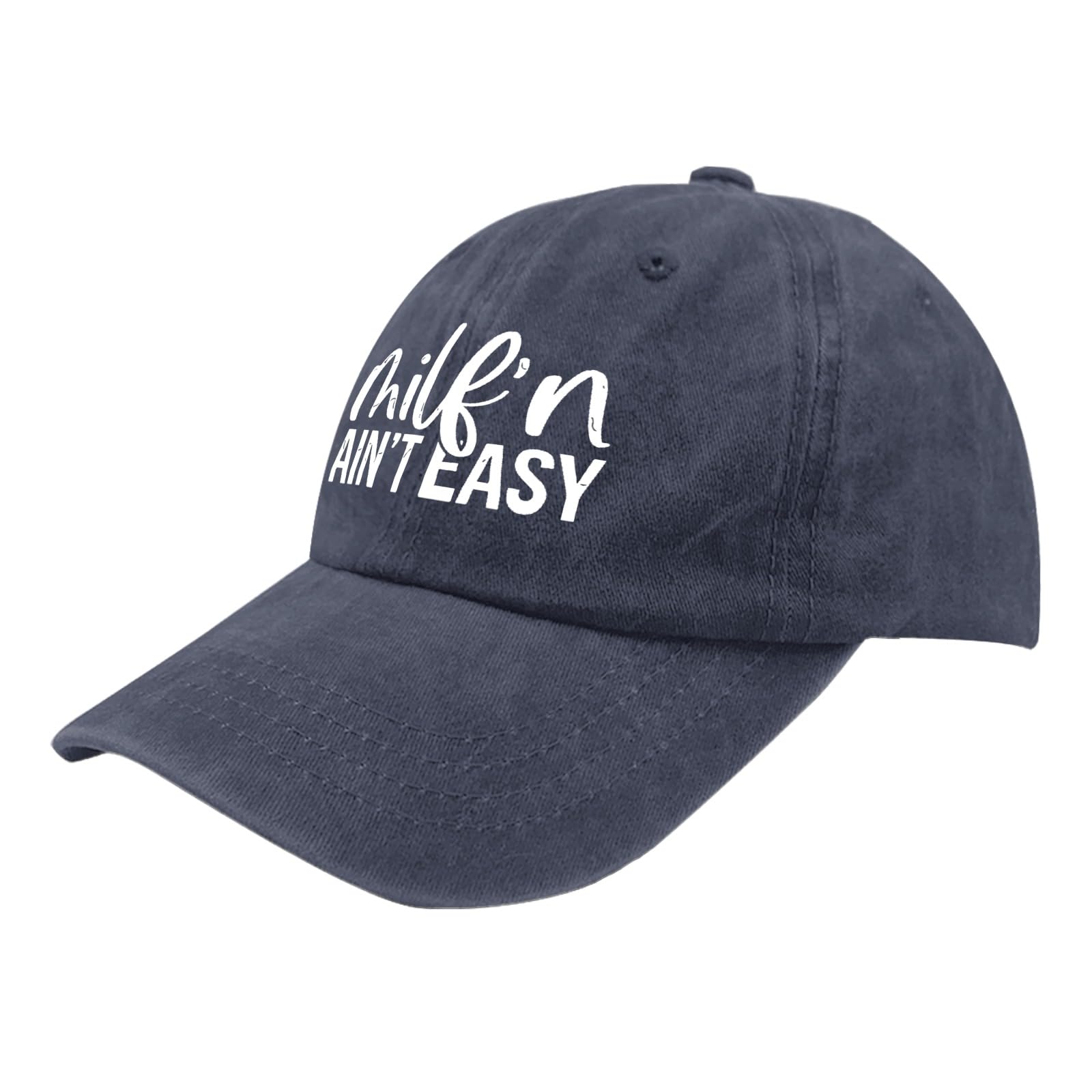 Milf'n Ain't Easy Sun Hat USA Cowboy Hat Navy Blue Mens Hat Gifts for Boyfriends Sun Caps