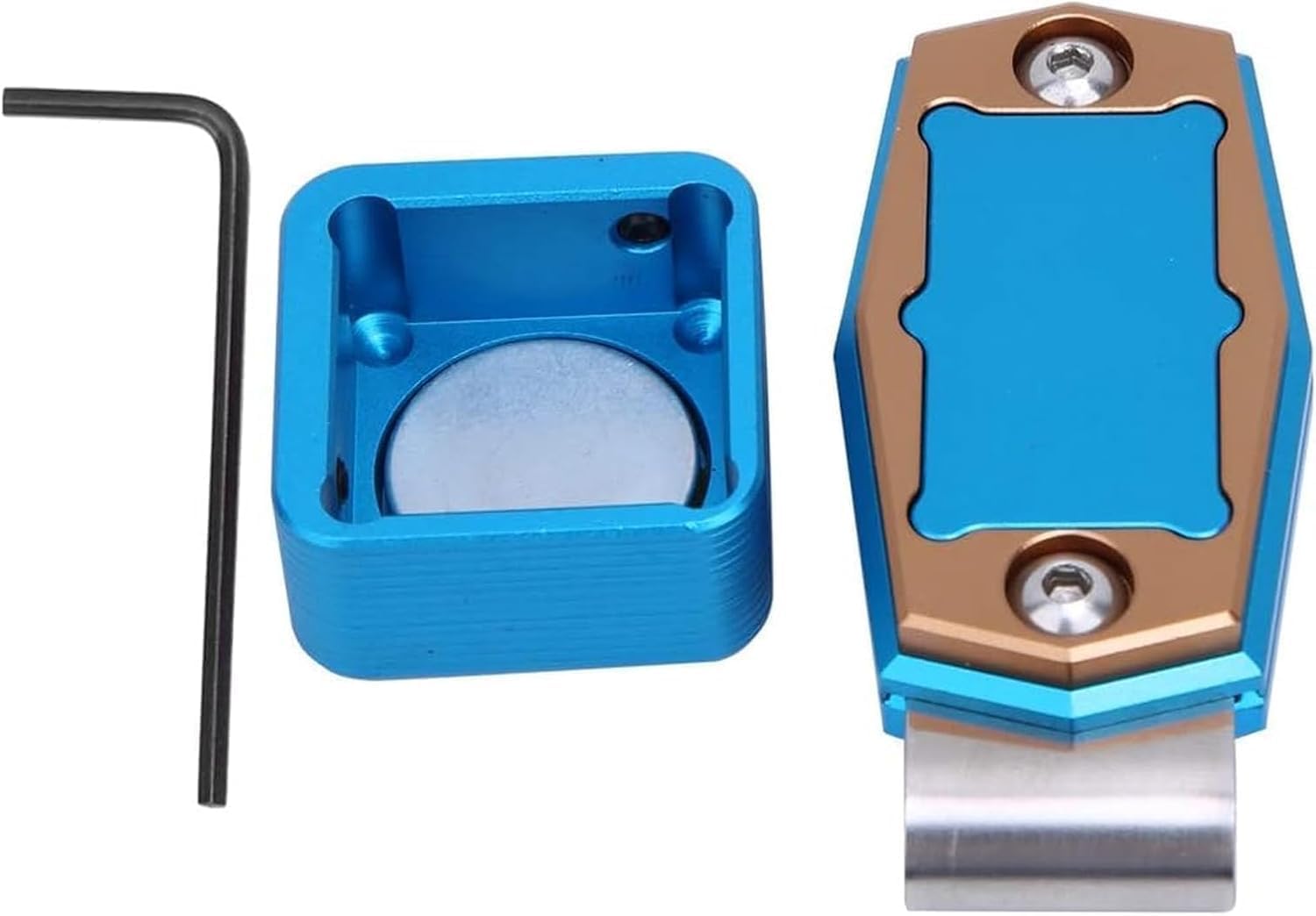 HARY Supporto magnetico per gessetti da biliardo, porta gessetti da biliardo blu, in lega di alluminio, con clip per cintura, resistente, per stecca da biliardo e accessori sportivi