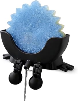 Creative Hanging Sponge Holder, Dish Sponge Holder for Sink, Hanging Sponge Holder Compatible with Scrub Daddy Sponges, Organizer for Kitchen Countertops Keeps Your Sponge Dry