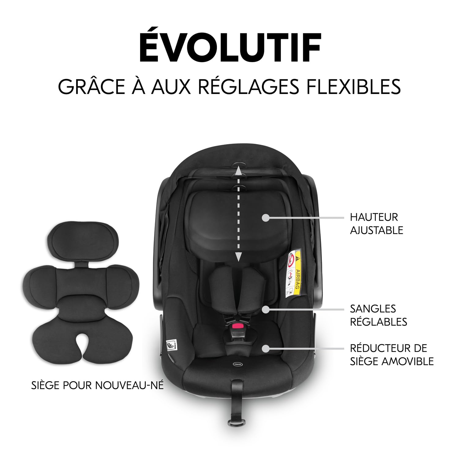 hauck Poussette 2 en 1 Shop N Care Travel Set, Inclus Siege Auto Bebe, dès la Naissance à 22 kg, Pliage Compact, Inclinable, Porte-Gobelet, Tablette, Protection UV 50+ - Gris