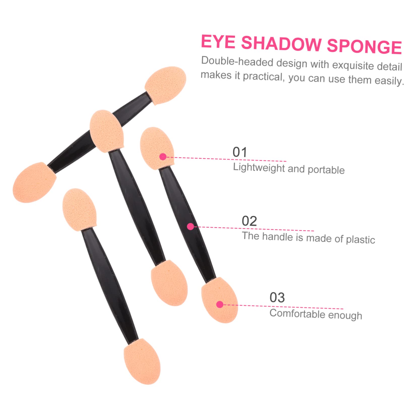 HAPINARY 100pcs Dual-sided Eyeshadow Makeup Tool Eye Brush for Eye Shadow Eyebrow Drawing Face Glitter Applicator Lightweight Easy to Use for Halloween Thanksgiving Christmas Events